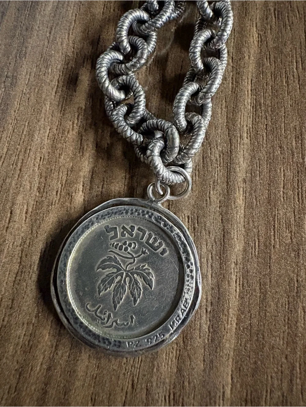 Silver 925 Chain Bracelet with Coin Charm - Picture 3 of 6